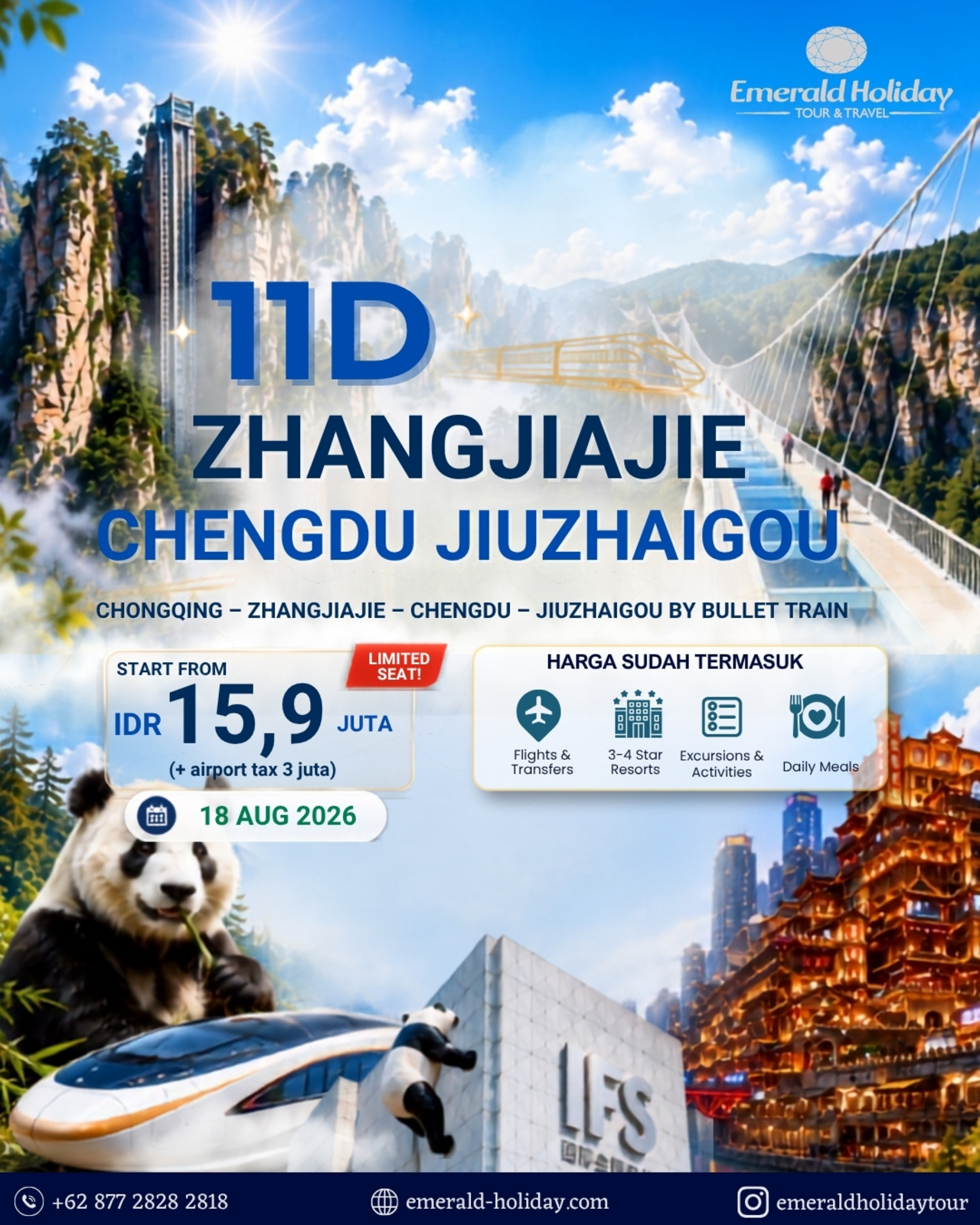 11D ZHANGJIAJIE CHENGDU JIUZHAIGOU